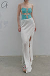 SWAYING/KNIT Japanese paper furry maxi skirt SW22SSB22 white